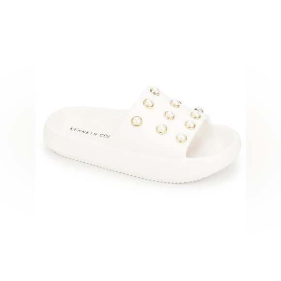KENNETH COLE 

Mello Eva Pearl Womens Embellished Comfort Insole Slide Sandals - Picture 1 of 5